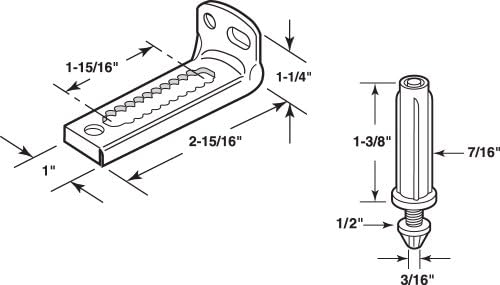 Prime-Line Bolt Durable Pivot Bracket for Bi-Fold Doors