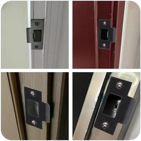 8PCS Black Door Strike Plate Stainless Steel Deadbolt Cover Kit