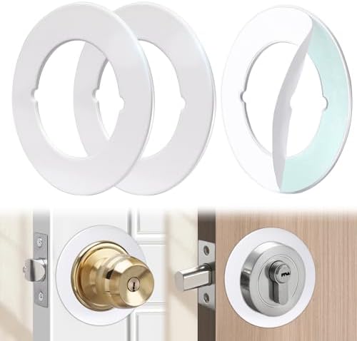 Vizava2 Pcs Door Knob Plates with Double-Sided Tape for Deadbolts Knobs