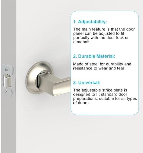 Adjustable Strike Plate with Stainless Steel Security for Home Doors