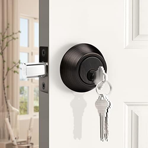 Probrico 2-Pack Keyed Alike Single Cylinder Deadbolts Oil Rubbed Bronze