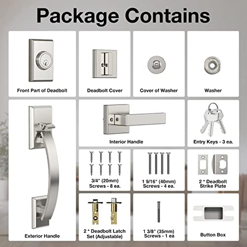 Secure Front Door Entry with Floreita Lock Set Strong and Smooth Entry Security