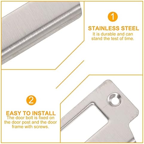 5PCS Door Latch Plate Set Stainless Steel T Strike for Wood Metal Doors - Durable Entry Door Reinforcement