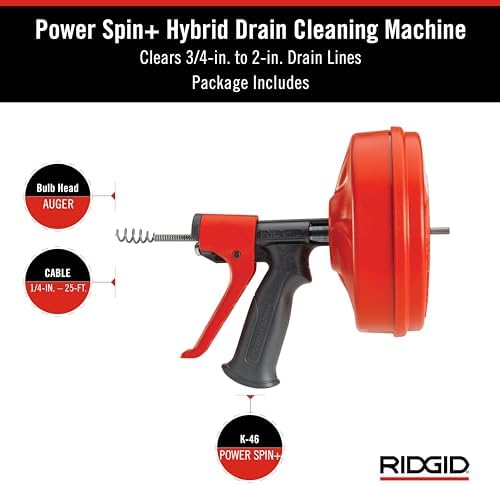 Ridgid 57043 POWER SPIN Efficiently Cleans Drains