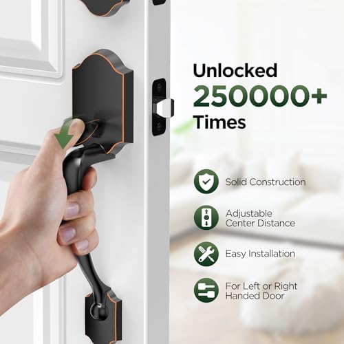 Maxsecurity Bronze Front Door Handle Set