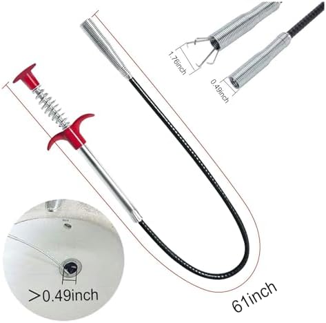 61 Inch Drain Snake HairDrain Clog Remover Tool Perfect for Kitchen Bathroom and Toiletheadache-free Cleaning