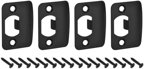 4-Piece Stainless Steel Door Strike Plates Black