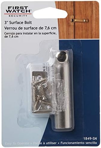 Hickory Hardware Security Slide Latch Door Lock Bolt Pair - Heavy-Duty Satin Nickel