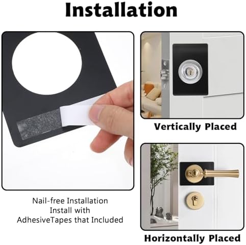 Thinp Door Reinforcement Plate 2-Piece Set - Sturdy Steel for Deadbolt Knob Covers