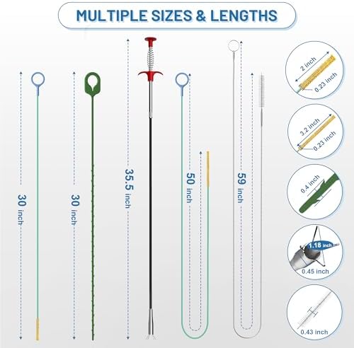 12-Piece Set for Sink Shower and Toilet Drain Cleaning