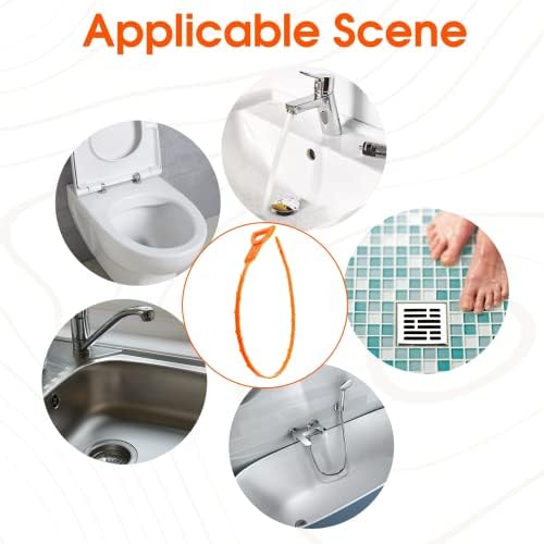 Huryfox Drain Clog Remover - 6-Pack 20-Inch Drains Pipes - No-Hassle Hair Catcher _affordable_drain_cleaner
