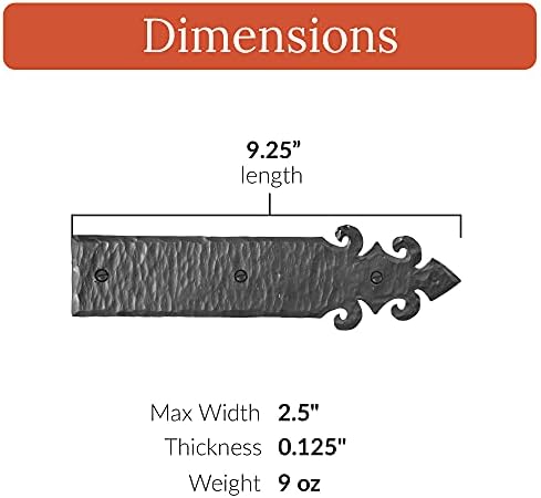 2-Piece 9-Inch Black Faux Strap Hinges
