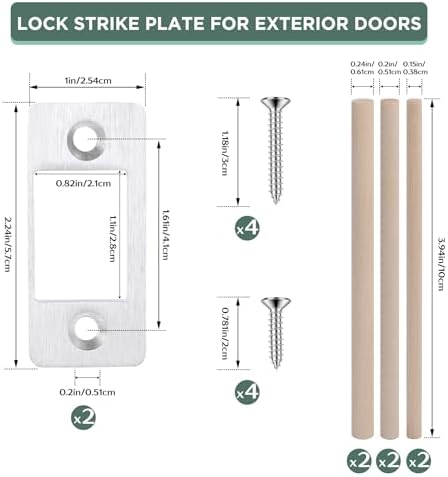 Vizava 2-PK Large Hole Deadbolt Restacers Stainless Steel Includes Tools for Secure Installation