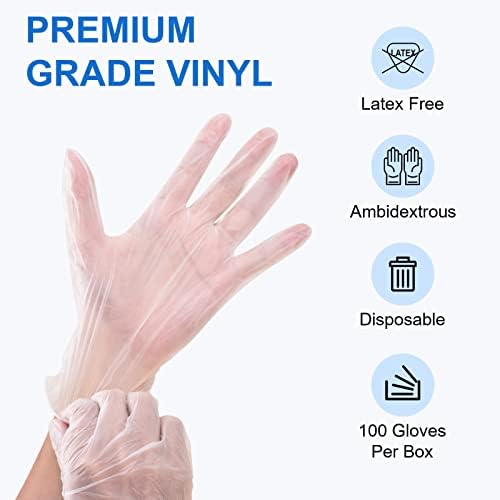 Schneider Clear Vinyl Exam Gloves Latex-Free 4 mil disposable food-safe hypoallergenic