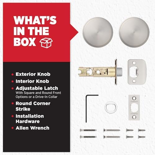 Kwikset Pismo Door Knob with Microban Easy Installation