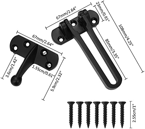 Secure U-Swing Door Lock Black - 304 Stainless Steel for Kids