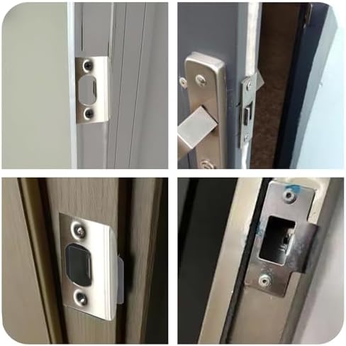 10-Piece Stainless Steel Door Strike Plate Kit for Deadbolt Replacement