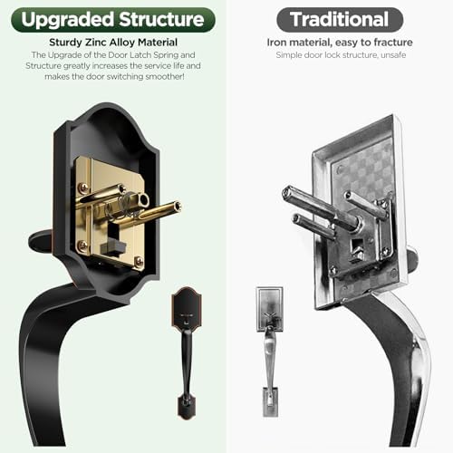 Maxsecurity Bronze Front Door Handle Set