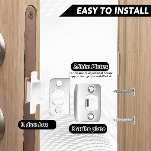 Yolev 2PCS Door Lock Strike Plate with Spacer Shim