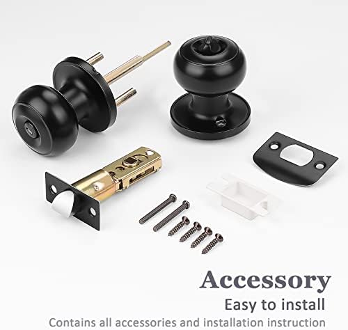 Probrico Black Keyless Door Knobs Privacy Secure and Reliable