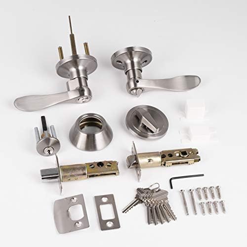 2-Pack Exterior Door Lever Set with Satin Nickel Finish
