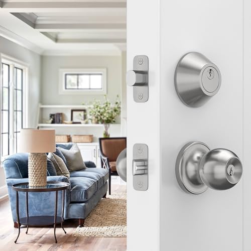 Secure Modern Entry Door Lock Set with Dual Safety