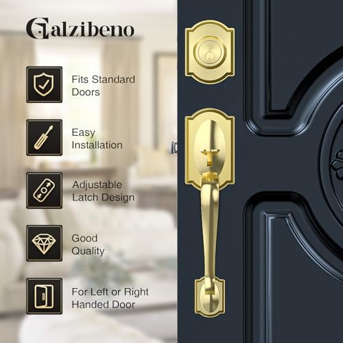 Calzibeno Front Door Handle Set with Reversible Lever Design