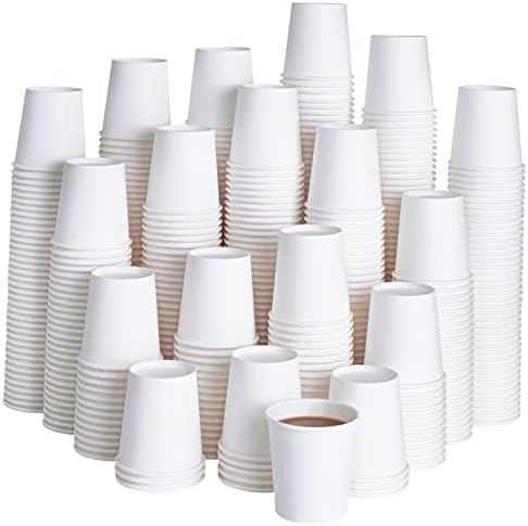 500 x 4oz White Disposable Coffee Cups for Parties Picnics Travel