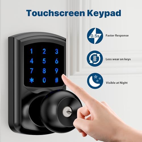 Professional 5S Keyless Door Lock with Code_MATTE BLACKProfessional Install