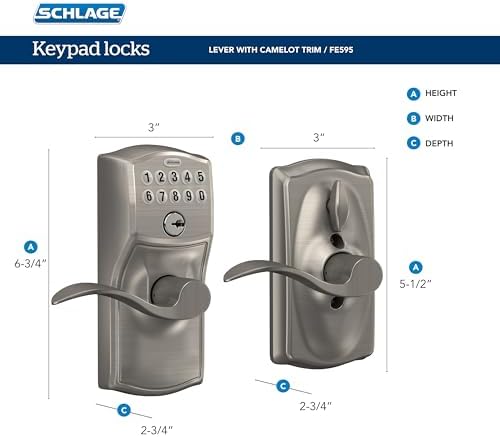 Schlage SATIN Nickel Keypad Door Lock Entry with Flex-Lock