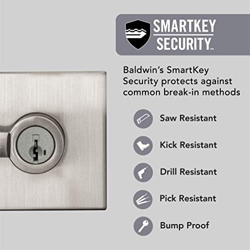 Baldwin Spyglass Reversible Door Lever with SmartKey and Microban