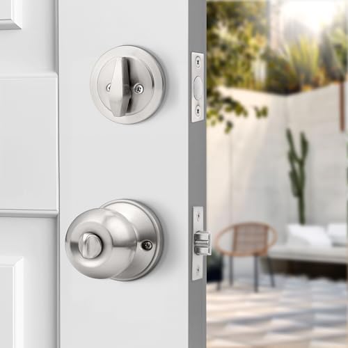Probrico 3-Pack Door Knob Set with Deadbolts Keyed Alike 36 Keys