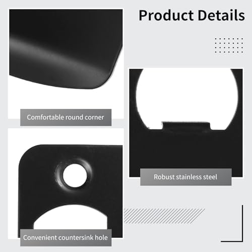 12 Pcs stainless steel door strike plates black full lip round corner strike plates for door reinforcement