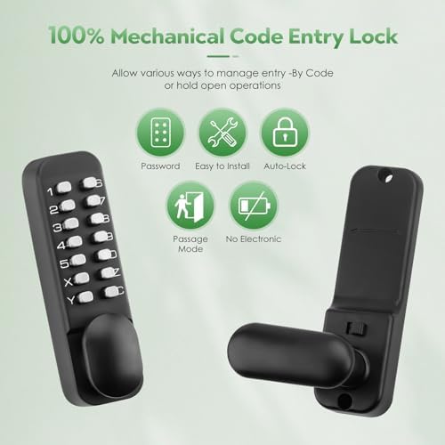 Mechanical Keyless Entry Door Lock with Keypad Front Door Lock for Warehouse with 10 Years Warranty