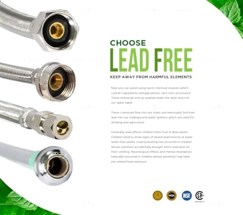 Sturdy Stainless Steel Faucet Hose 30 Length 4-Pack