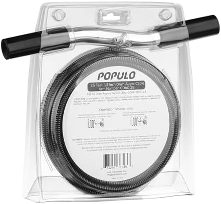 25FT Replacement Cable for Populo Electric Drain Auger