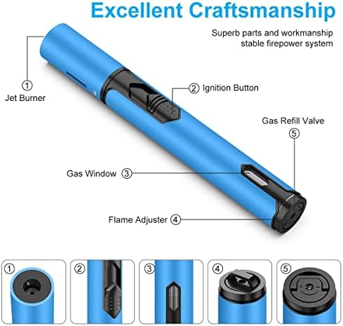 TopKay Adjustable Windproof Jet Flame Torches for Camping Outdoor Use 2-Pack