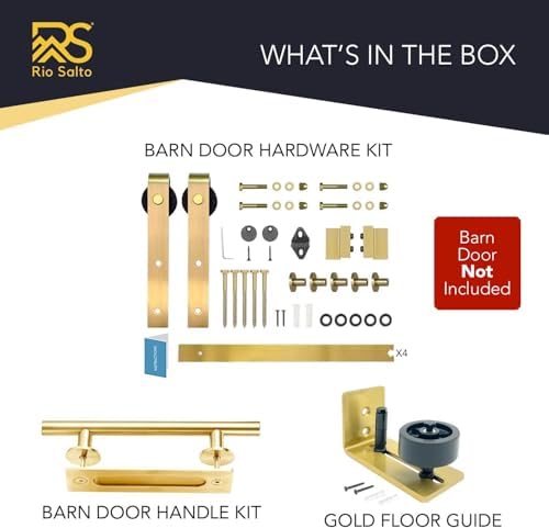 Adjustable Gold Barn Door Complete Hardware Kit