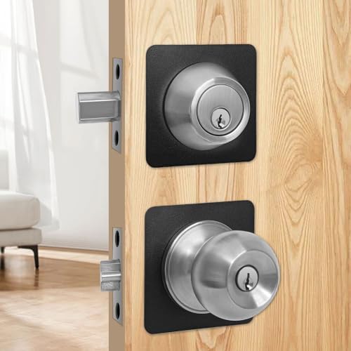 MOSECYOU Door Knob Plate Set Matte Black