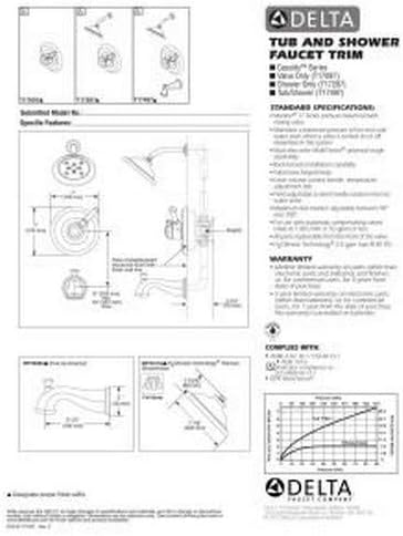 Delta Faucet Cassidy 17 Series Dual-Function Shower Handle Valve Trim Kit Venetian Bronze T17097-RB Valve Not Included
