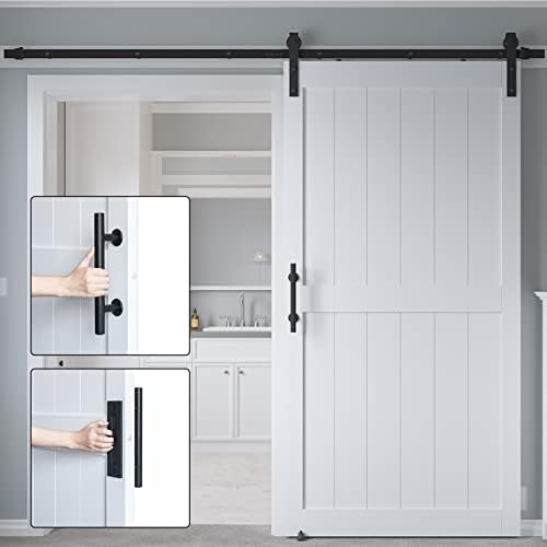 COSHOMER 44x84in PVC Barn Sliding Door Kit