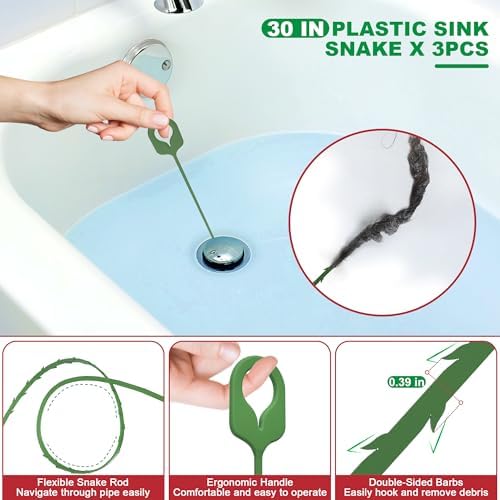 EastLink Drain Snake Set 18-Piece Effortless Cleaning