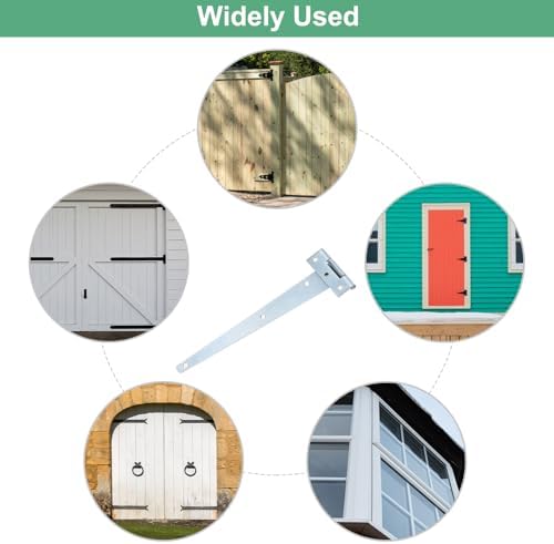 Iron T-Strap Shed Door Hinges 6-Pack White