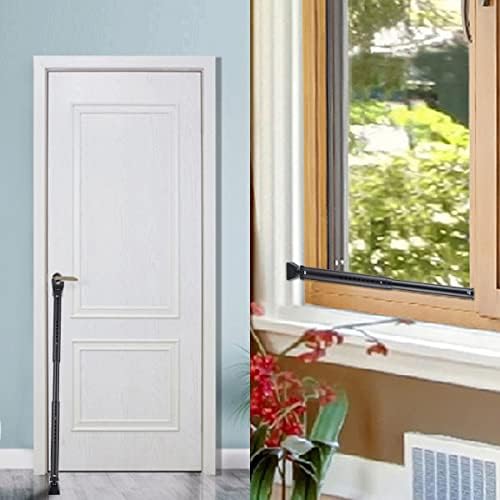 Durable Door Security Bar for Sliding patio Doors - Black