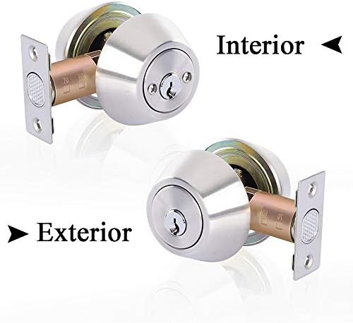 Double Keyed Deadbolt Lock - SATIN STEEL