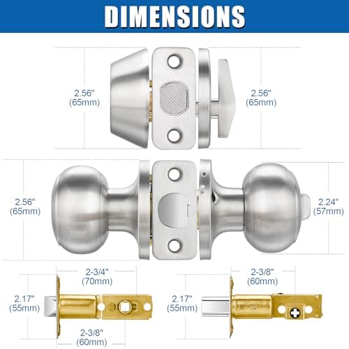 Sopoby 4 Sets Entry Door Knob and Single Cylinder Deadbolt Combo Set