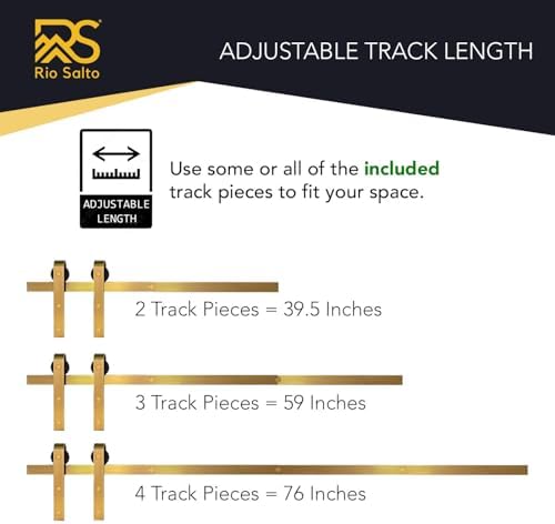 Adjustable Gold Barn Door Complete Hardware Kit