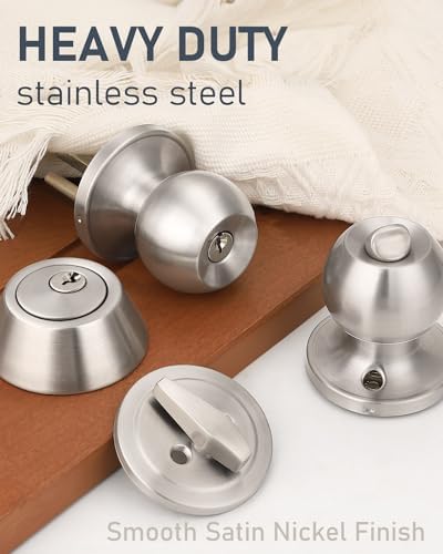 Brotima 3-Pack Door Knob and Deadbolt Set