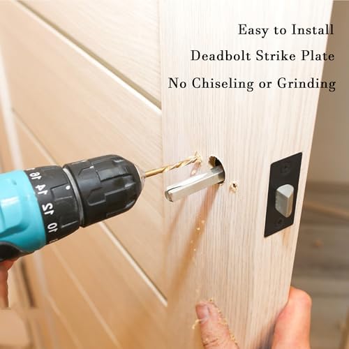 VEEBELL Stainless Steel Deadbolt Strike Plate - 1 x 2-14
