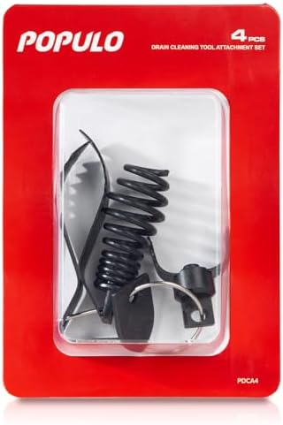 4-Piece Drain Snake Drill Attachment for Clog Relief